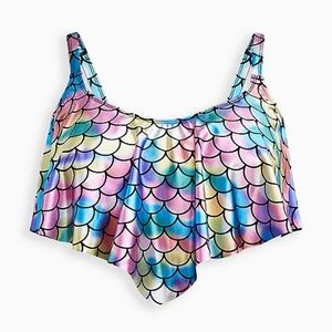 Torrid WIRELESS V FLOUNCE BIKINI TOP size Large